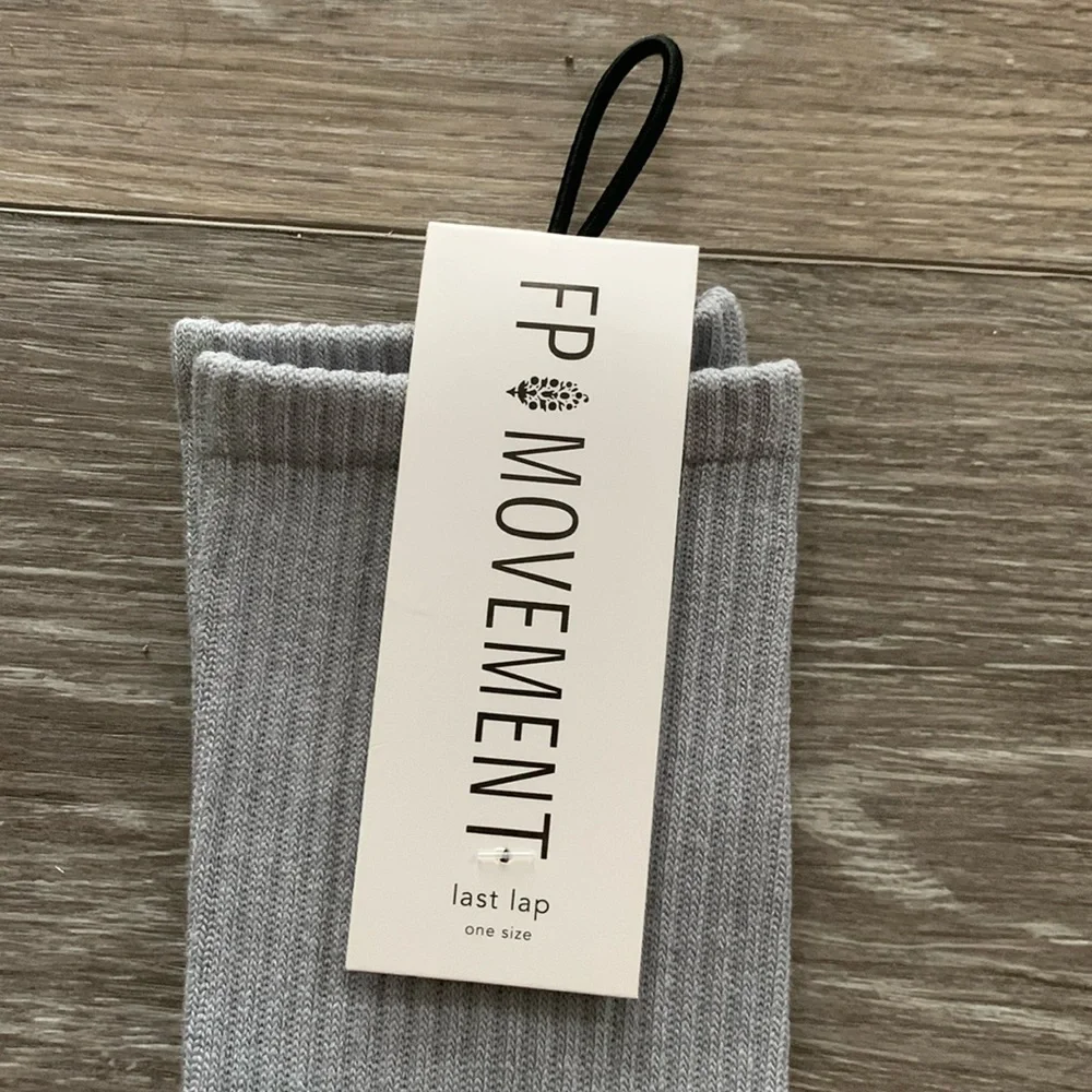 FP MOVEMENT Last Lap Buti Logo Tube Socks Steel Gray NWT - Picture 4 of 4